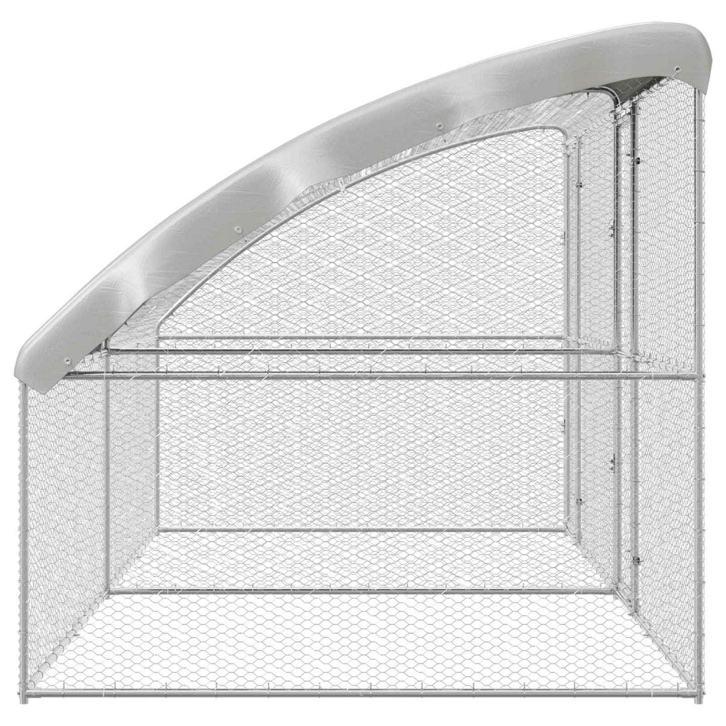vidaXL Chicken Cage 2 pcs Silver 400 x 200 x 200 cm Steel and PE