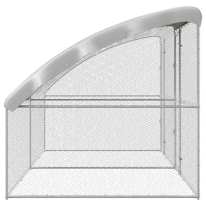 vidaXL Chicken Cage 2 pcs Silver 400 x 200 x 200 cm Steel and PE