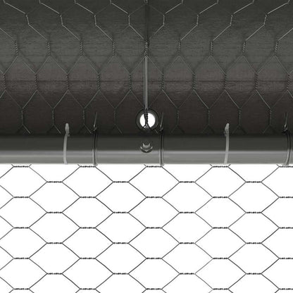 vidaXL Chicken Cage Silver 600 x 200 x 198.5 cm Galvanised steel