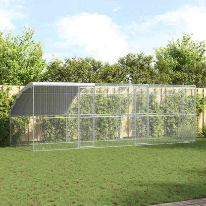 vidaXL Chicken Cage Silver 600 x 200 x 198.5 cm Galvanised steel