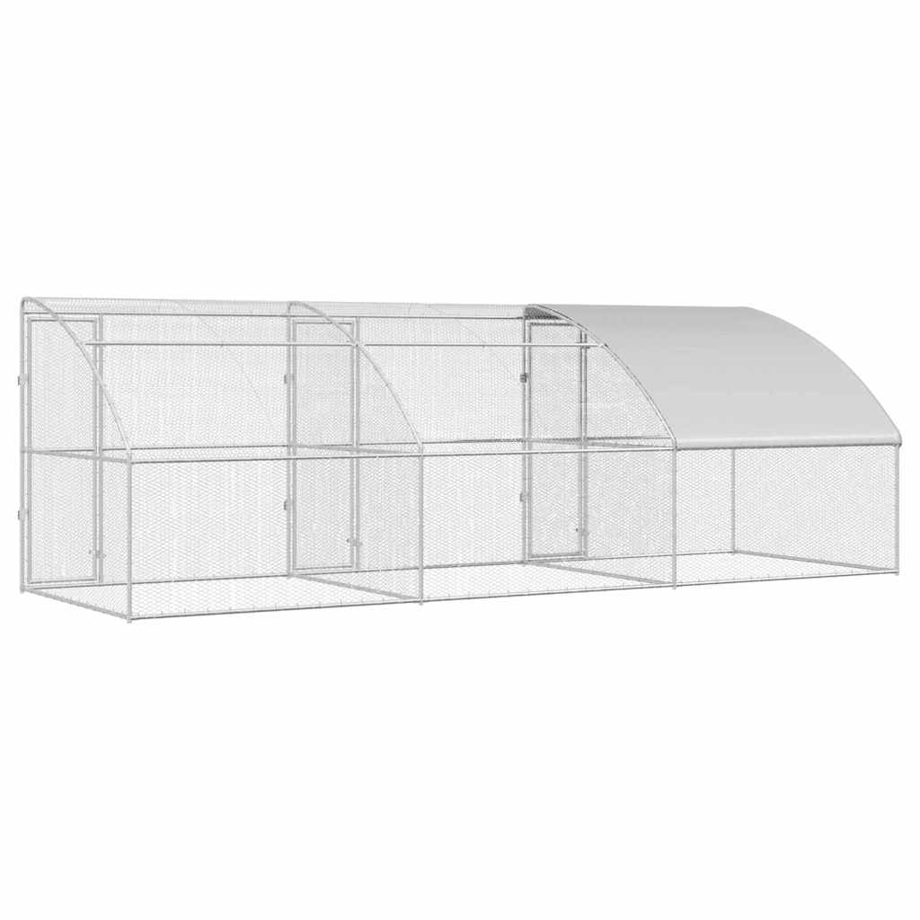 vidaXL Chicken Cage Silver 600 x 200 x 198.5 cm Galvanised steel