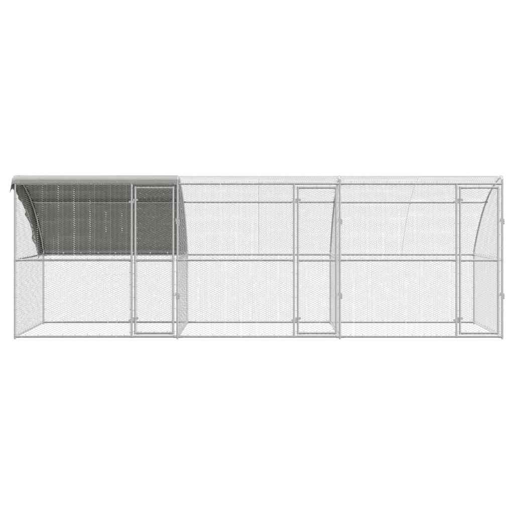 vidaXL Chicken Cage Silver 600 x 200 x 198.5 cm Galvanised steel