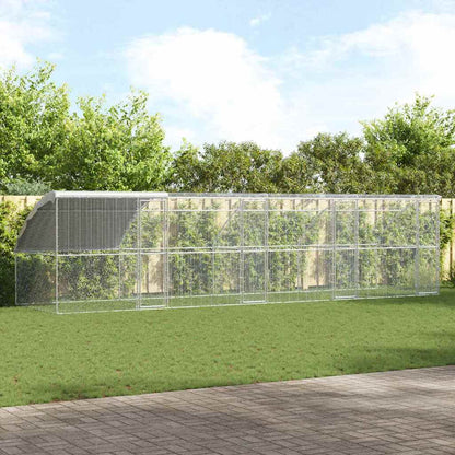 vidaXL Chicken Cage Silver 800 x 200 x 198.5 cm Galvanised steel