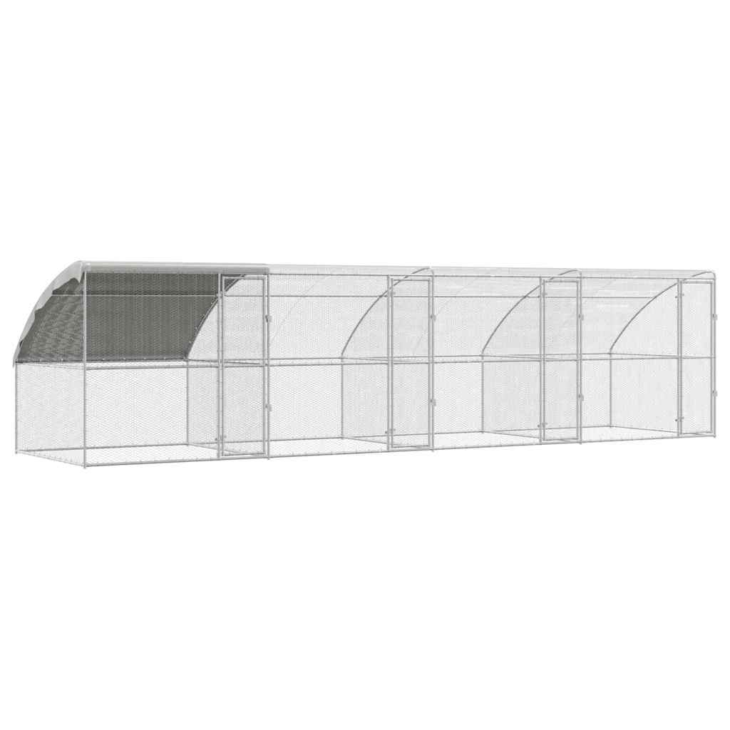 vidaXL Chicken Cage Silver 800 x 200 x 198.5 cm Galvanised steel