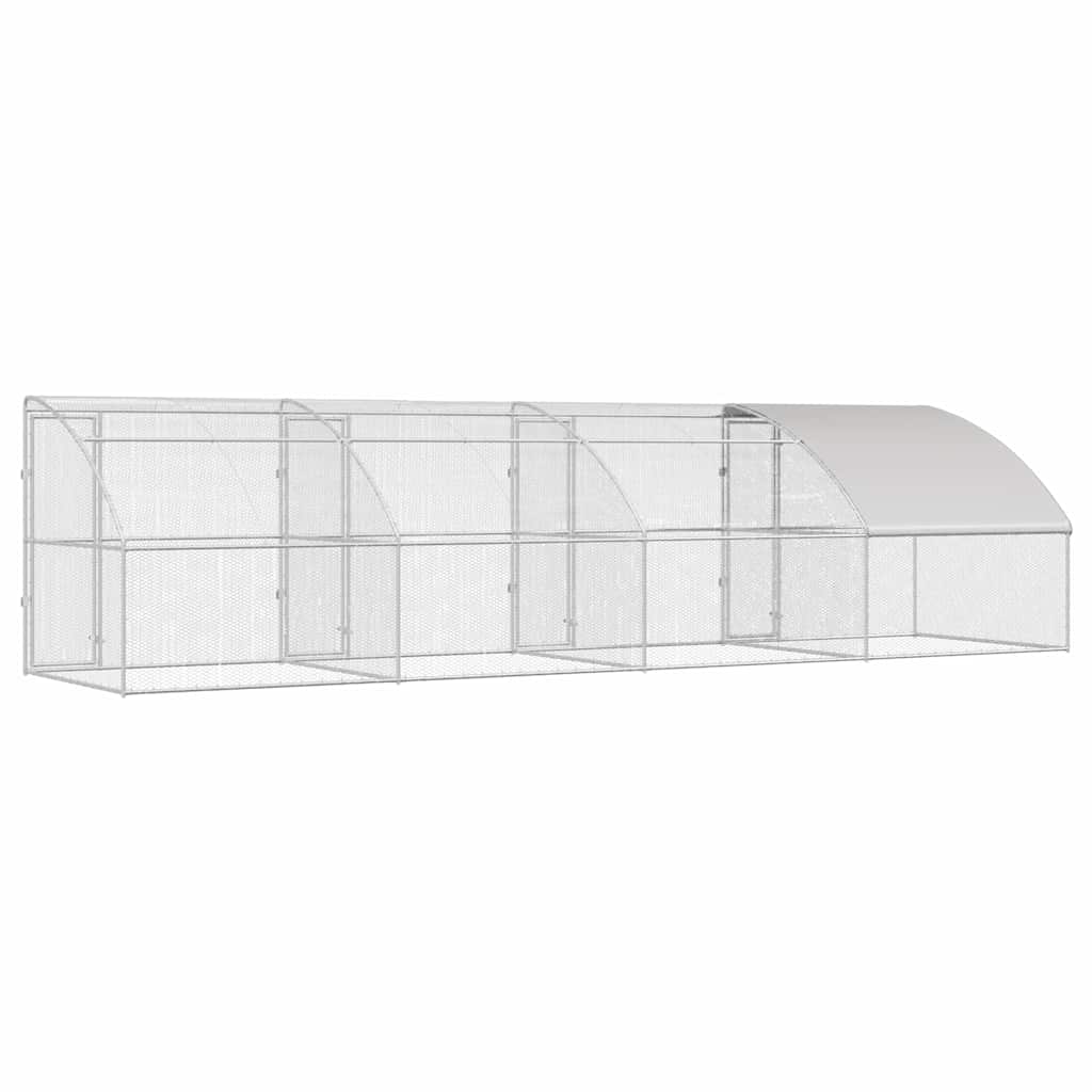 vidaXL Chicken Cage Silver 800 x 200 x 198.5 cm Galvanised steel