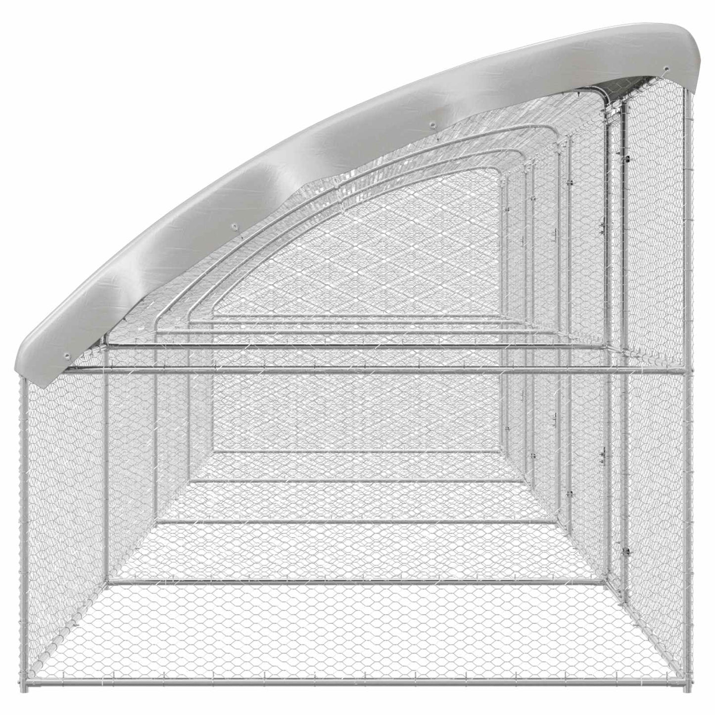 vidaXL Chicken Cage 4 pcs Silver 800 x 200 x 200 cm Steel and PE
