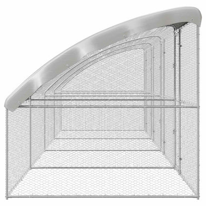 vidaXL Chicken Cage 4 pcs Silver 800 x 200 x 200 cm Steel and PE