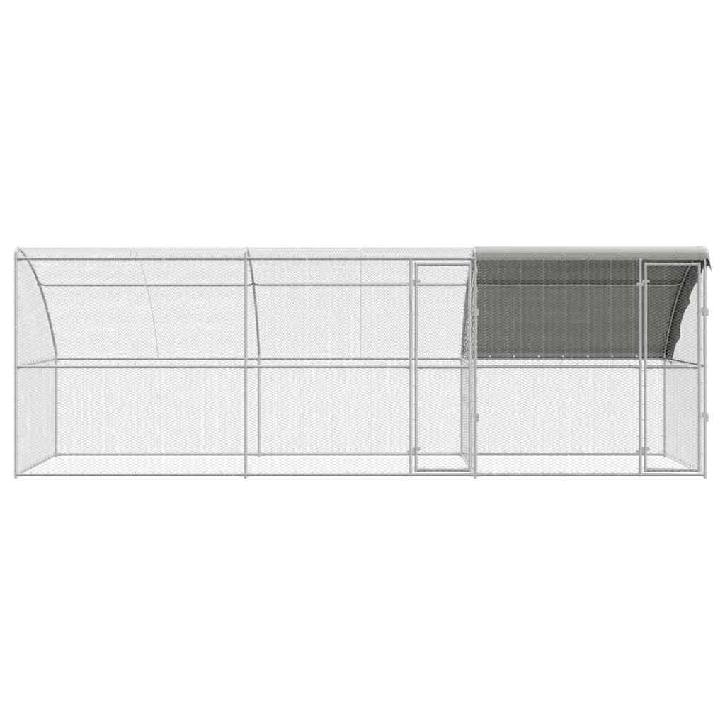 vidaXL Chicken Cage Silver 600 x 200 x 198.5 cm Galvanised steel