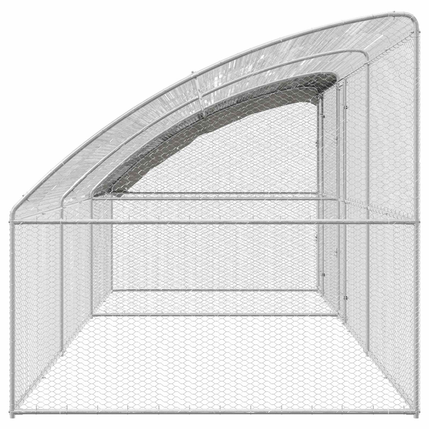 vidaXL Chicken Cage 3 pcs Silver 600 x 200 x 200 cm Steel and PE