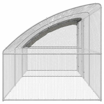 vidaXL Chicken Cage 3 pcs Silver 600 x 200 x 200 cm Steel and PE