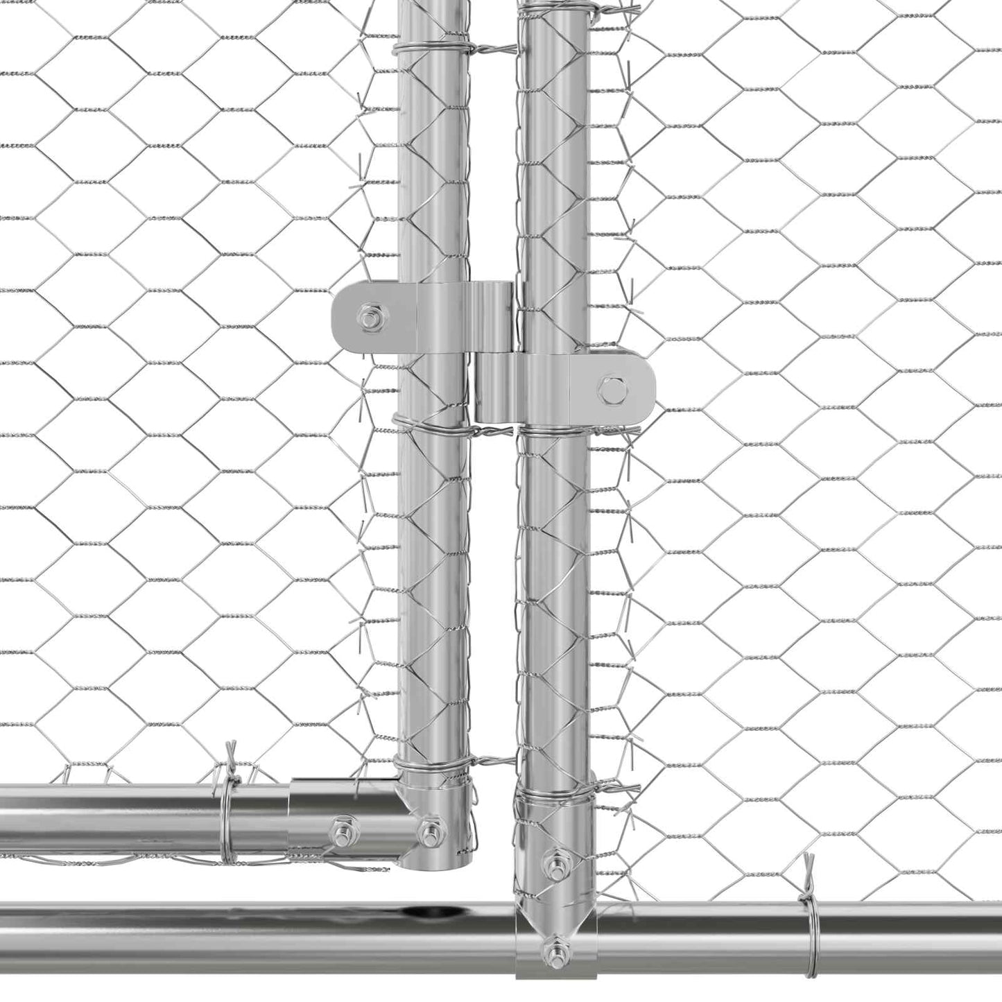 vidaXL Chicken Cage 4 pcs Silver 800 x 200 x 200 cm Steel and PE