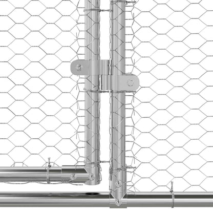 vidaXL Chicken Cage 4 pcs Silver 800 x 200 x 200 cm Steel and PE