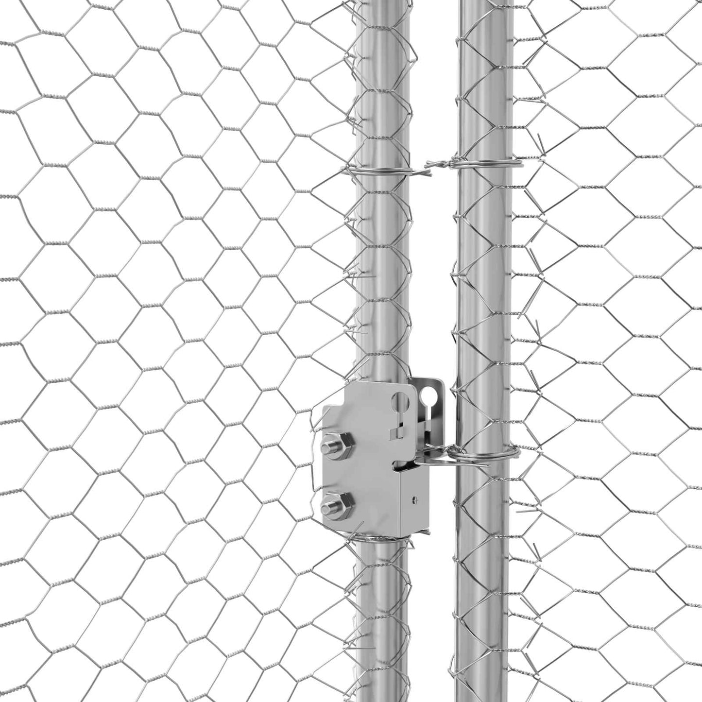 vidaXL Chicken Cage 4 pcs Silver 800 x 200 x 200 cm Steel and PE