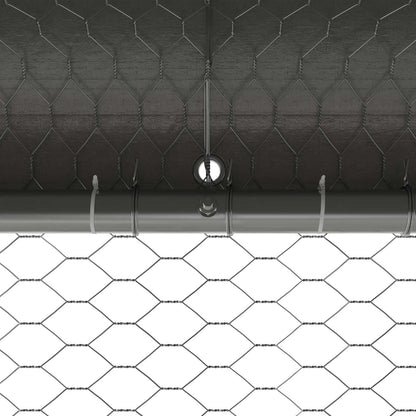 vidaXL Chicken Cage 4 pcs Silver 800 x 200 x 200 cm Steel and PE