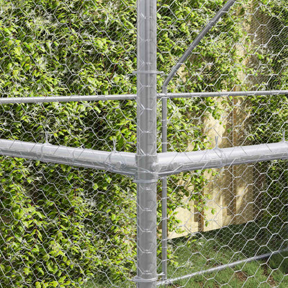vidaXL Chicken Cage 4 pcs Silver 800 x 200 x 200 cm Steel and PE