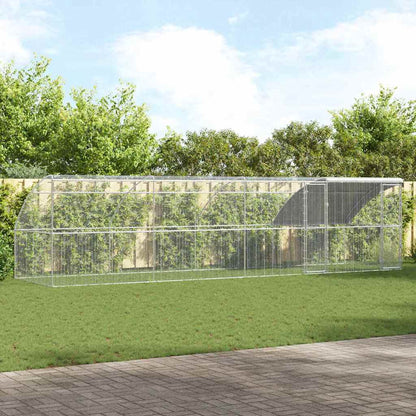 vidaXL Chicken Cage Silver 800 x 200 x 198.5 cm Galvanised steel