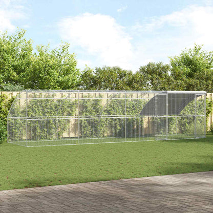vidaXL Chicken Cage 4 pcs Silver 800 x 200 x 200 cm Steel and PE