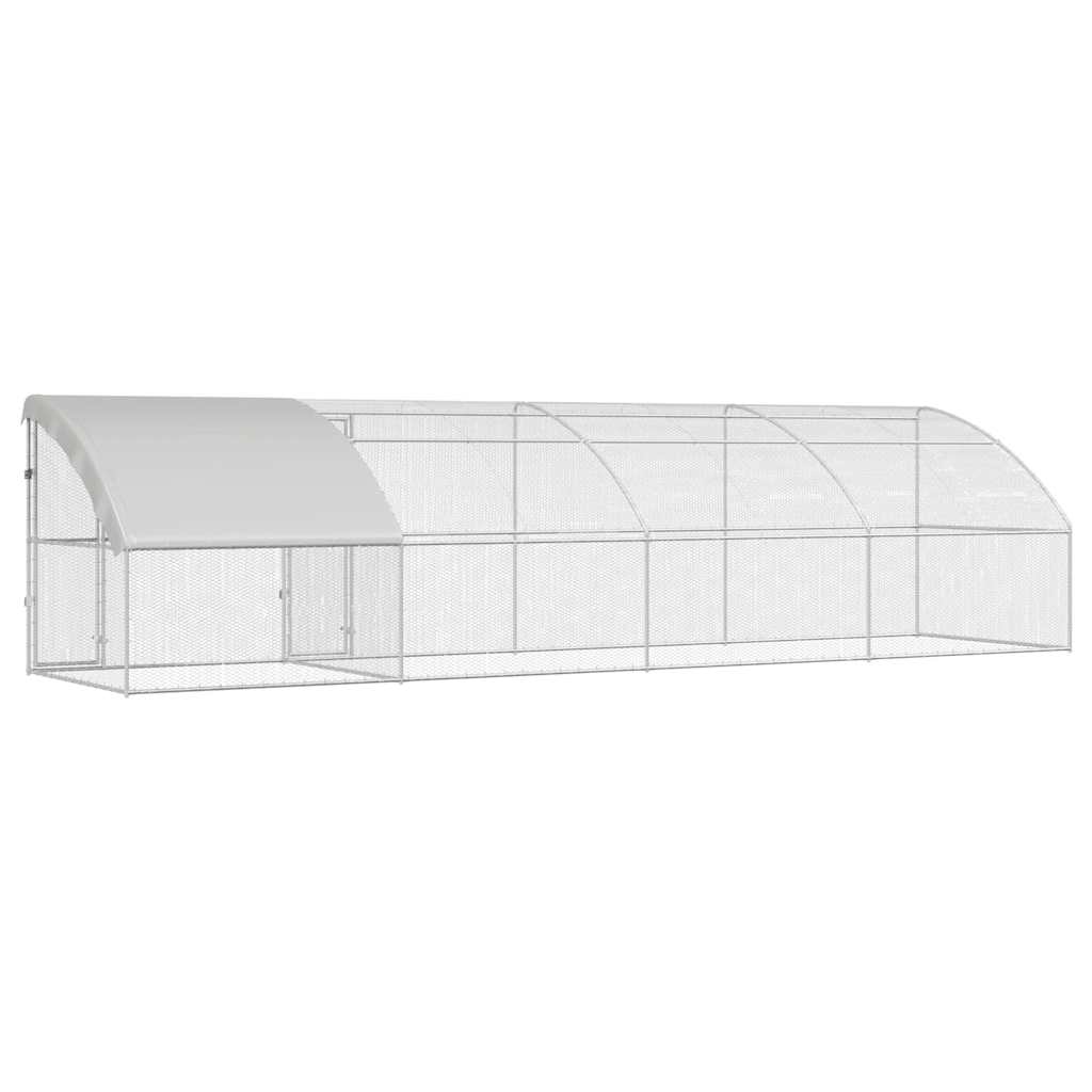 vidaXL Chicken Cage Silver 800 x 200 x 198.5 cm Galvanised steel