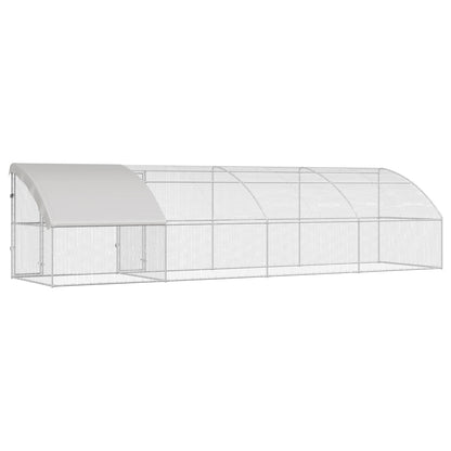 vidaXL Chicken Cage 4 pcs Silver 800 x 200 x 200 cm Steel and PE