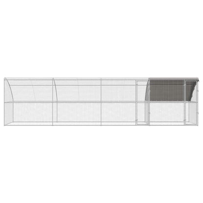 vidaXL Chicken Cage 4 pcs Silver 800 x 200 x 200 cm Steel and PE