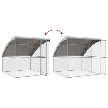 vidaXL Chicken Cage 4 pcs Silver 800 x 200 x 200 cm Steel and PE