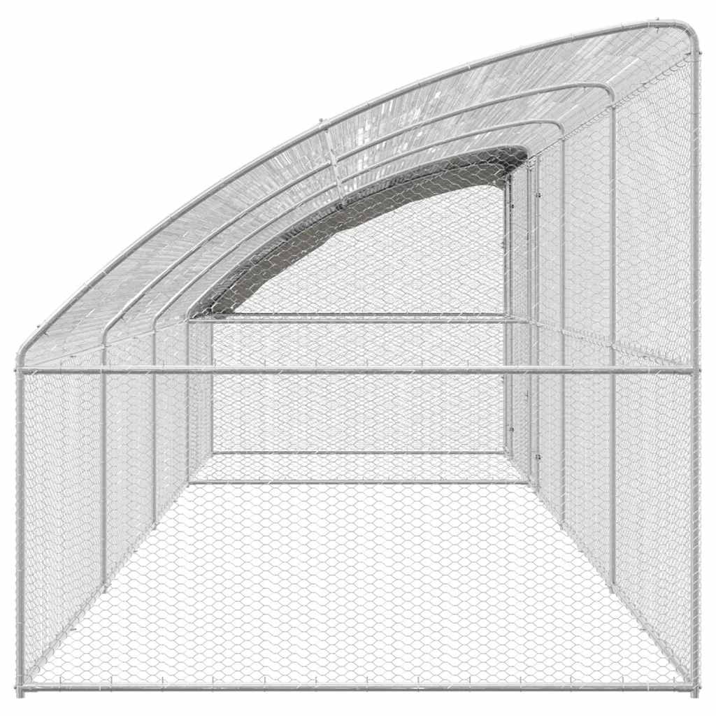 vidaXL Chicken Cage Silver 800 x 200 x 198.5 cm Galvanised steel