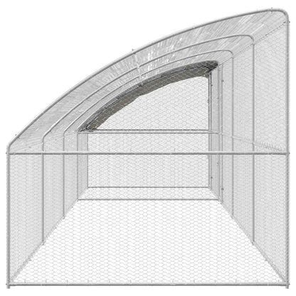 vidaXL Chicken Cage 4 pcs Silver 800 x 200 x 200 cm Steel and PE