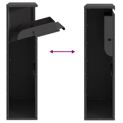 vidaXL Parcel Drop Box with Storage Black 44 x 22 x 82 cm Steel