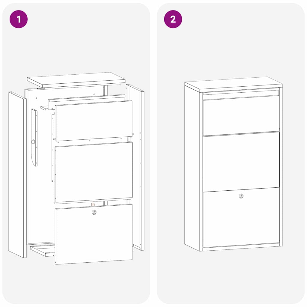 vidaXL Parcel Drop Box with Storage White 44 x 22 x 82 cm Steel