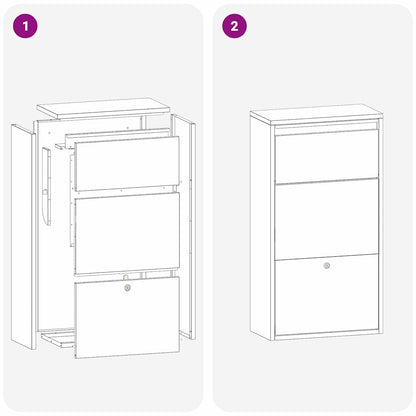 vidaXL Parcel Drop Box with Storage White 44 x 22 x 82 cm Steel