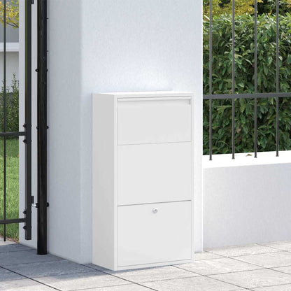 vidaXL Parcel Drop Box with Storage White 44 x 22 x 82 cm Steel