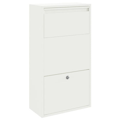 vidaXL Parcel Drop Box with Storage White 44 x 22 x 82 cm Steel