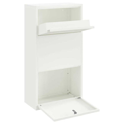 vidaXL Parcel Drop Box with Storage White 44 x 22 x 82 cm Steel