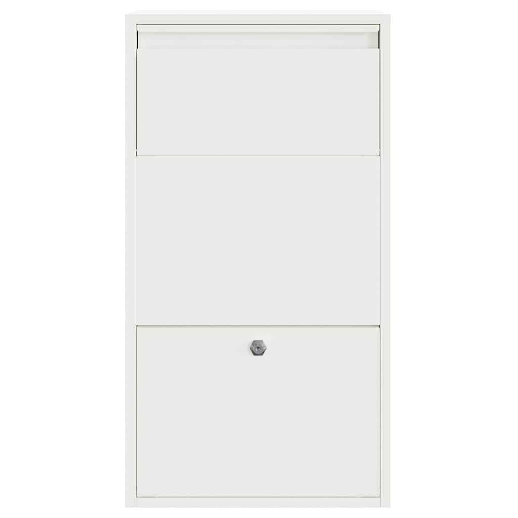 vidaXL Parcel Drop Box with Storage White 44 x 22 x 82 cm Steel