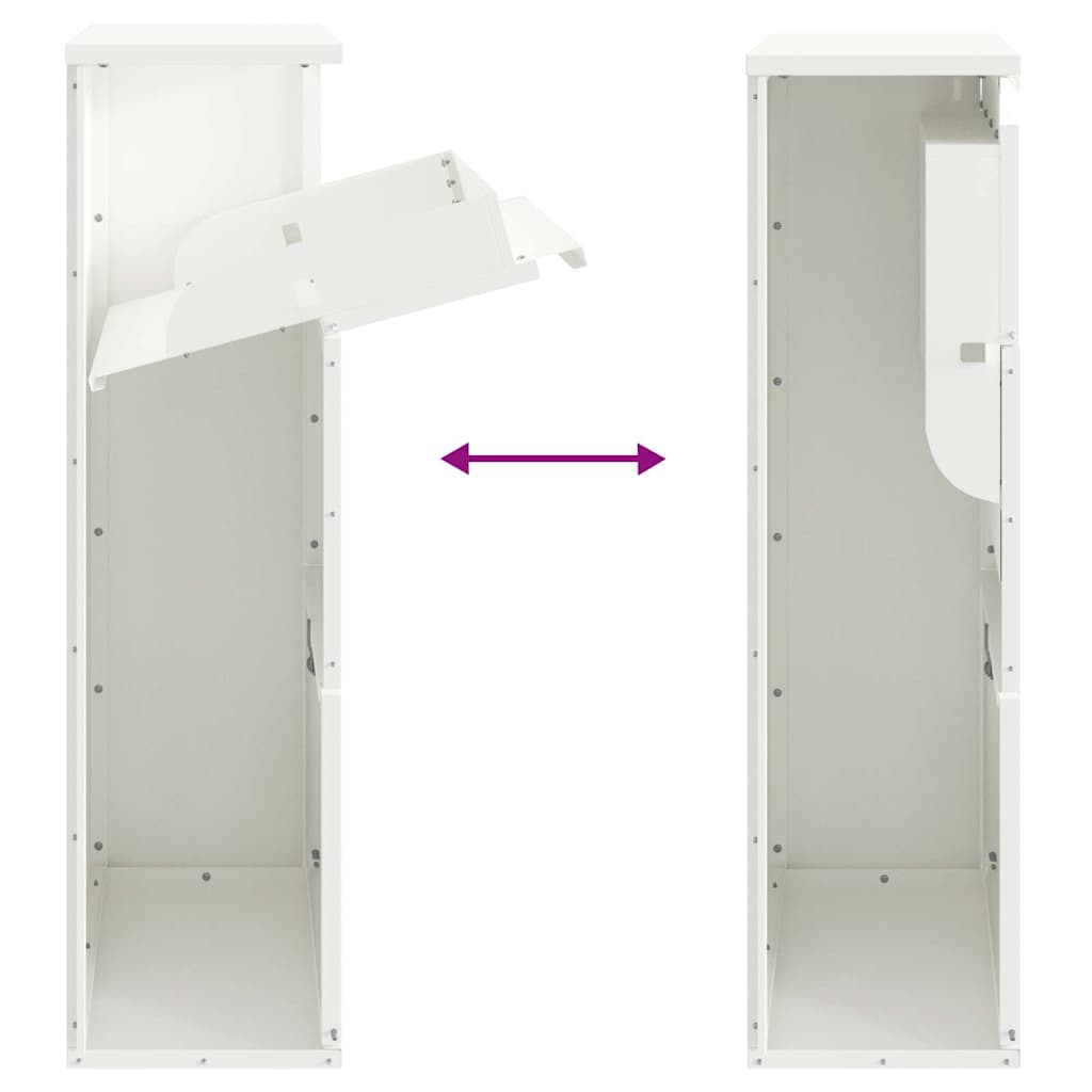 vidaXL Parcel Drop Box with Storage White 44 x 22 x 82 cm Steel