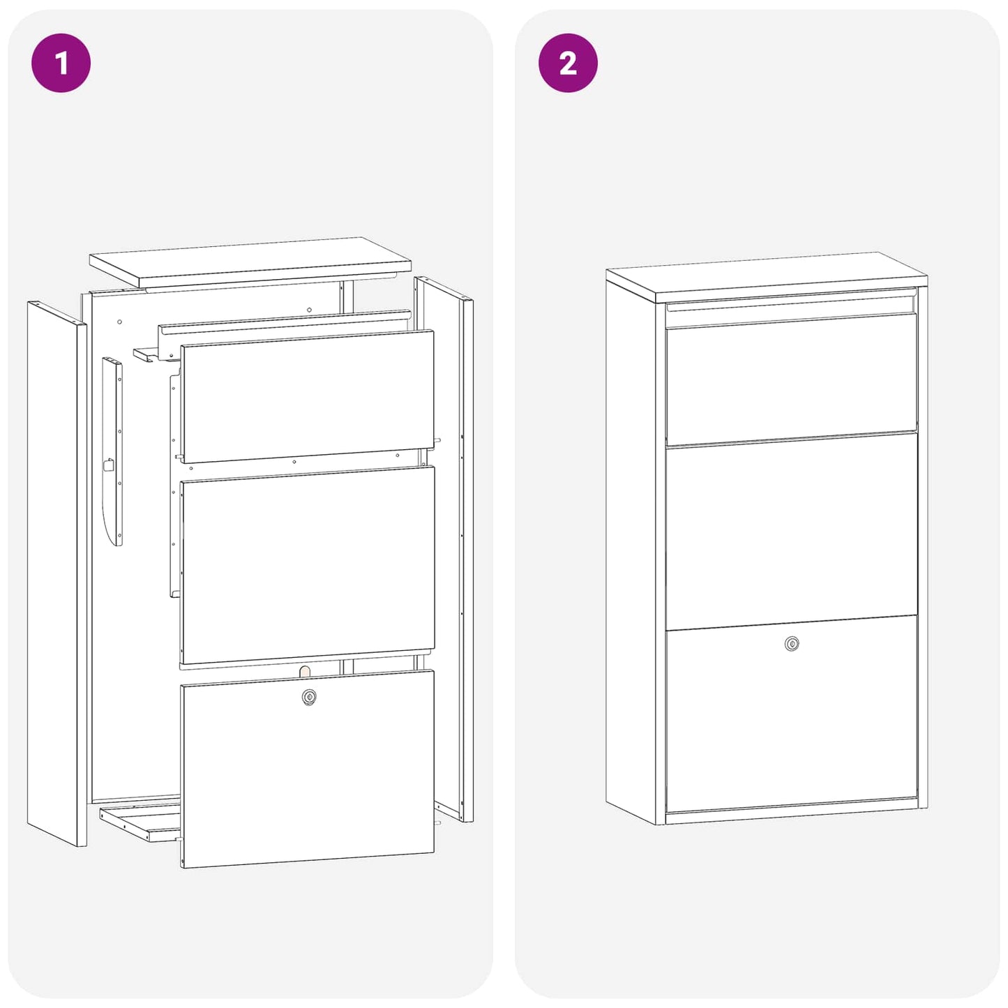 vidaXL Parcel Drop Box with Storage Anthracite 44 x 22 x 82 cm Steel