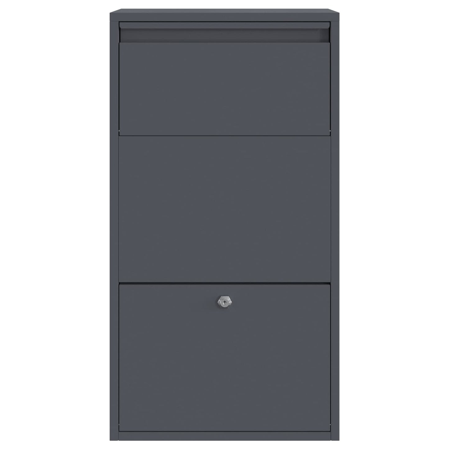 vidaXL Parcel Drop Box with Storage Anthracite 44 x 22 x 82 cm Steel