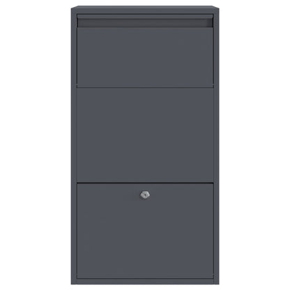 vidaXL Parcel Drop Box with Storage Anthracite 44 x 22 x 82 cm Steel