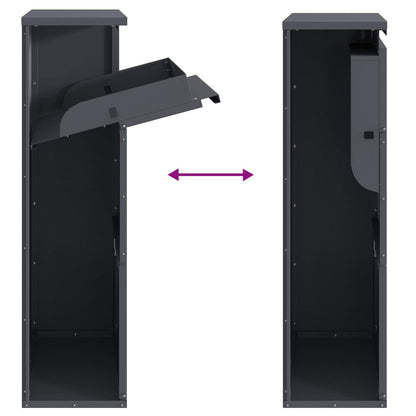 vidaXL Parcel Drop Box with Storage Anthracite 44 x 22 x 82 cm Steel