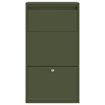 vidaXL Parcel Drop Box with Storage Olive Green 44 x 22 x 82 cm Steel