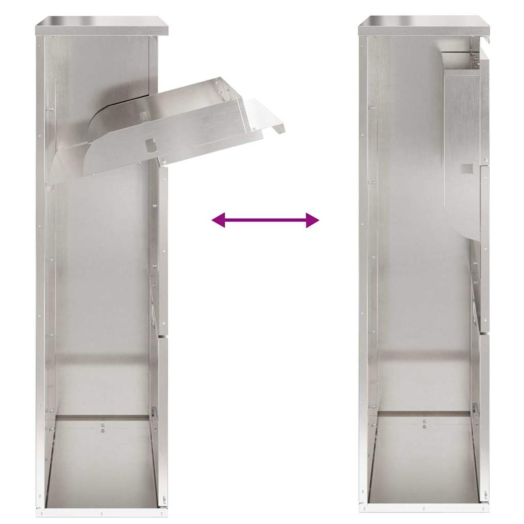 vidaXL Parcel Drop Box Silver 44 x 22 x 82 cm Stainless Steel