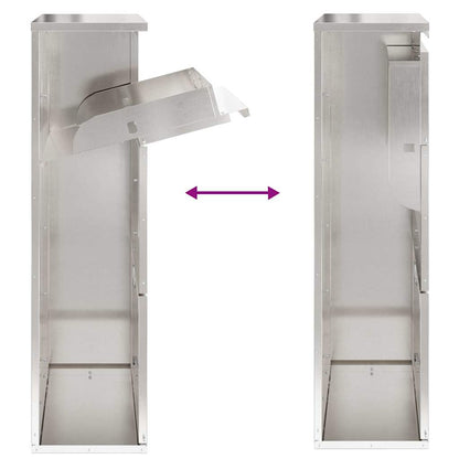 vidaXL Parcel Drop Box Silver 44 x 22 x 82 cm Stainless Steel