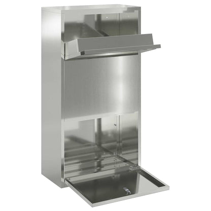 vidaXL Parcel Drop Box Silver 44 x 22 x 82 cm Galvanised Steel