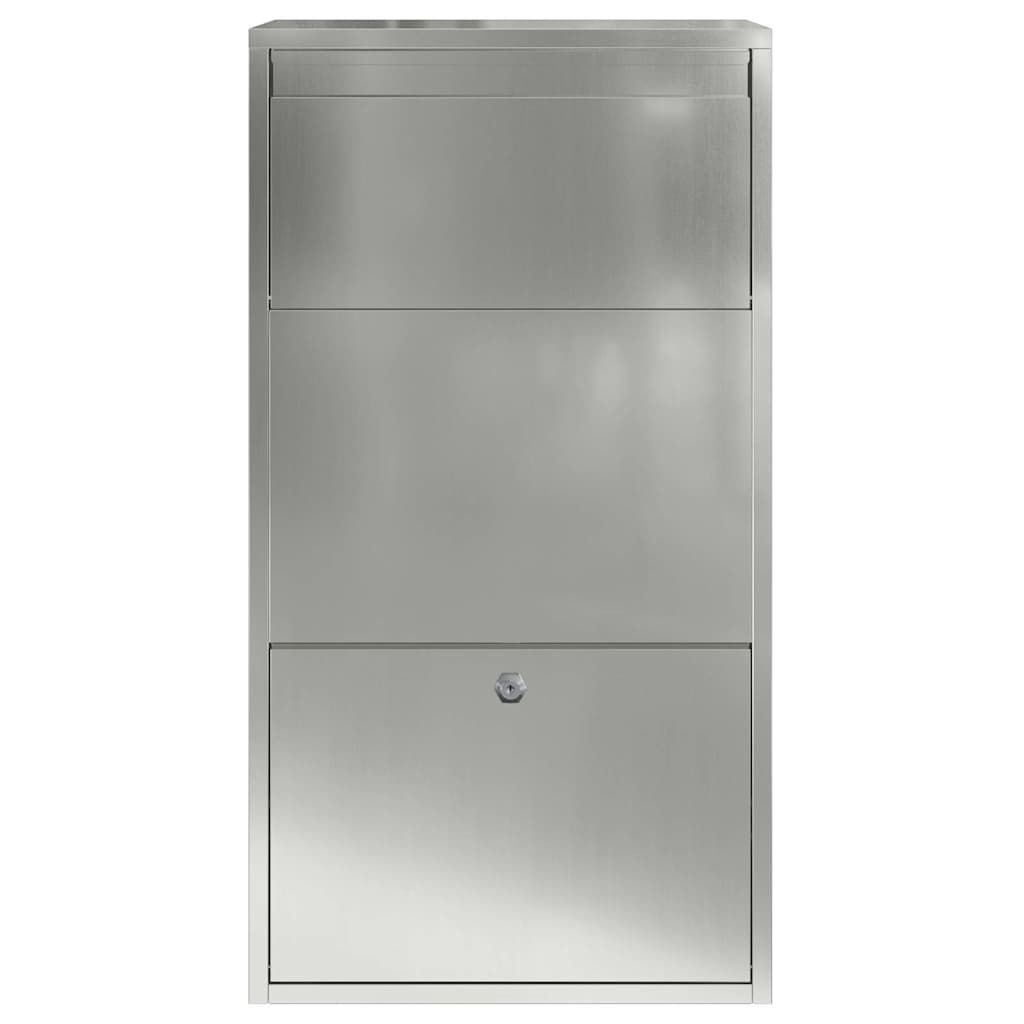 vidaXL Parcel Drop Box Silver 44 x 22 x 82 cm Galvanised Steel