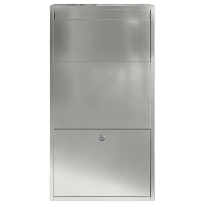 vidaXL Parcel Drop Box Silver 44 x 22 x 82 cm Galvanised Steel