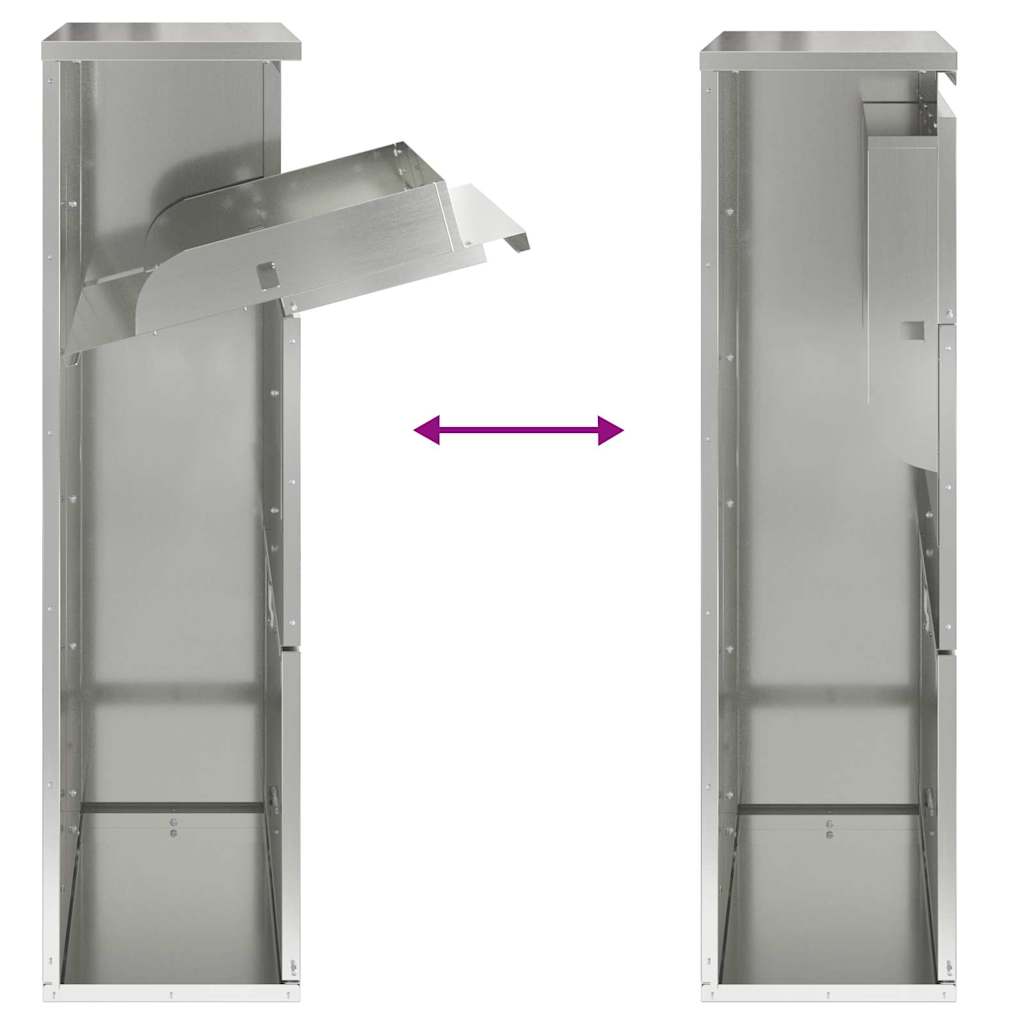 vidaXL Parcel Drop Box Silver 44 x 22 x 82 cm Galvanised Steel