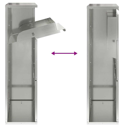vidaXL Parcel Drop Box Silver 44 x 22 x 82 cm Galvanised Steel