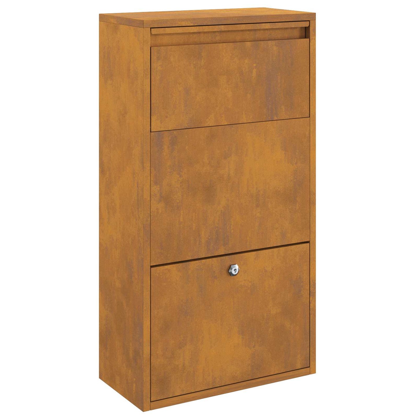 vidaXL Parcel Drop Box Rusty 44 x 22 x 82 cm Weathering Steel