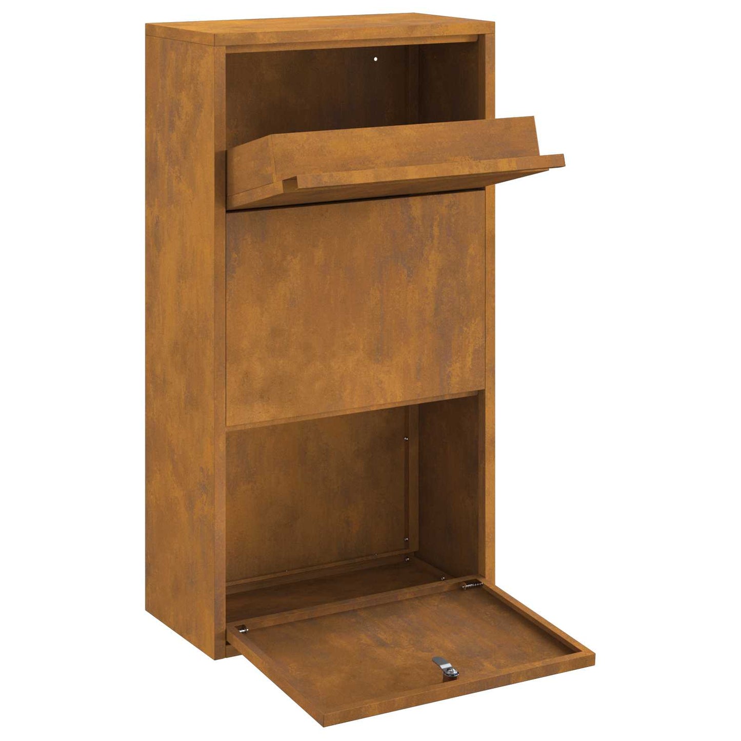 vidaXL Parcel Drop Box Rusty 44 x 22 x 82 cm Weathering Steel