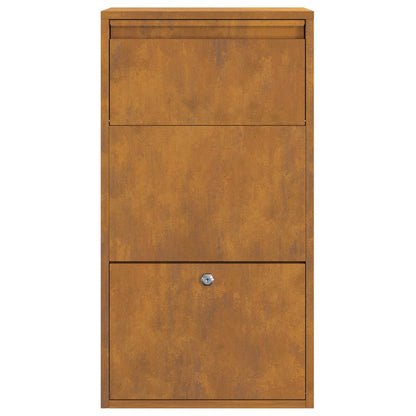 vidaXL Parcel Drop Box Rusty 44 x 22 x 82 cm Weathering Steel